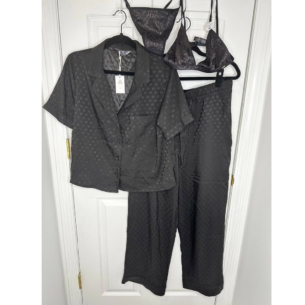 Primark Silk set, top, pant, bra, thong NWT